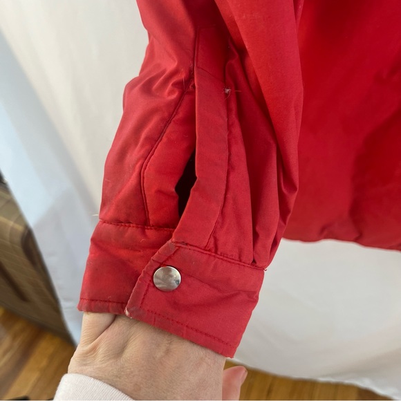 Vintage LL Bean Goose Down Jacket Womens M Medium Button Up Quilted Lining Red - Picture 3 of 6
